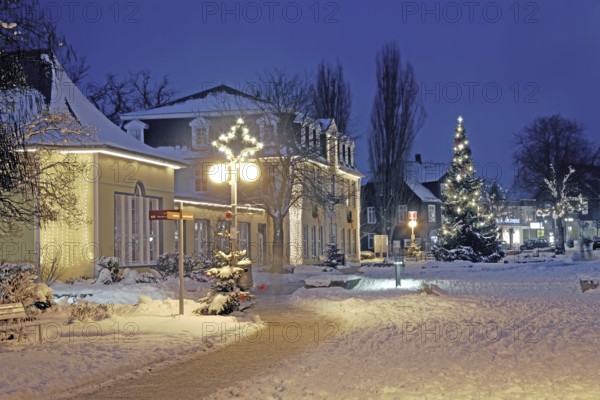 Christmas lights winter snow Bad Nenndorf Germany