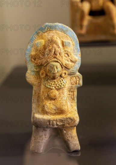 Figurine model of person sitting on a throne, from Jaina, Late Classic period, Mayan archaeological