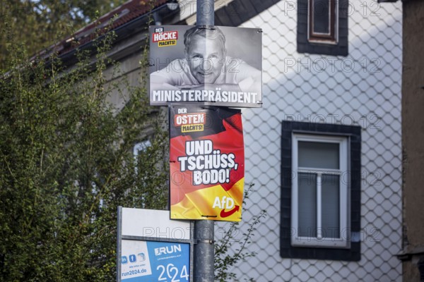 State election in Thuringia. Days after the election, election posters for the Alternative for