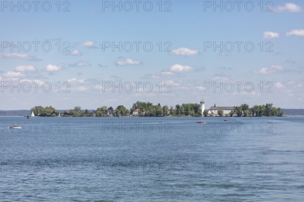 View of the Fraueninsel, Chiemsee, Bavaria, Germany, Europe