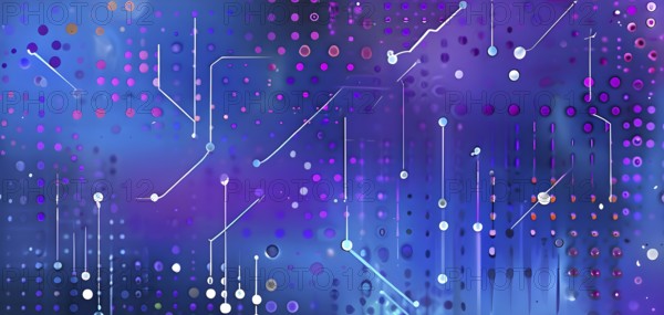 Artificial intelligence, lines, dots and pattern, vibrant blue and purple hues, abstract wallpaper