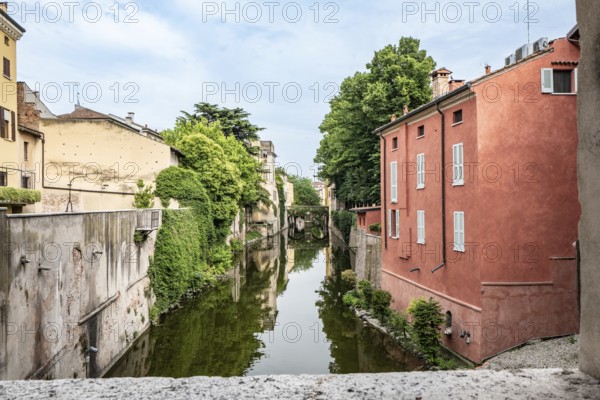Canal in the historic city centre, Mantua, Italy, Europe