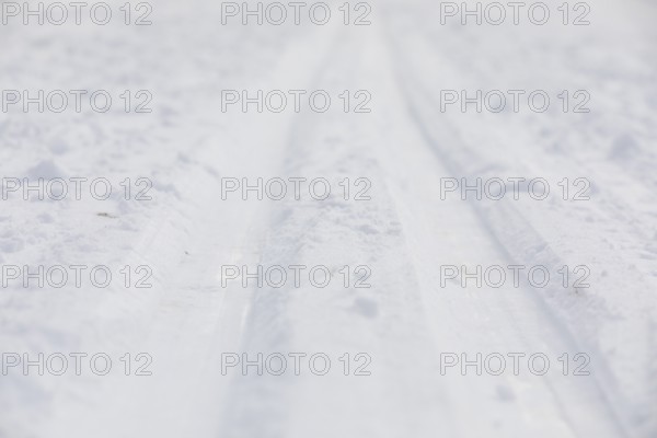 Snow-covered winter landscape decorated with hoarfrost near Eibenstock, Erzgebirge, Saxony,