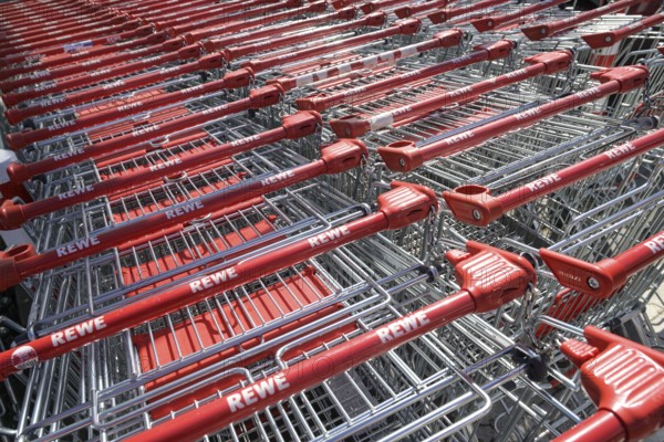 Rewe shopping trolley, Berlin, Germany, Europe