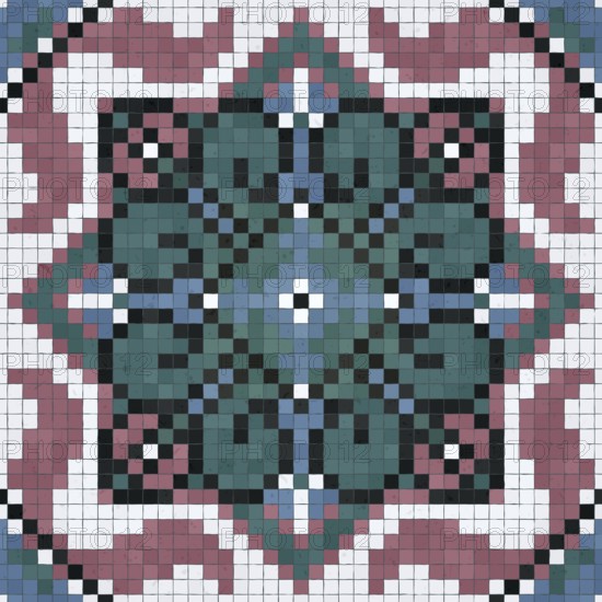 Mosaic tiles decorative background, seamless repeating vector pattern template for wallpaper,