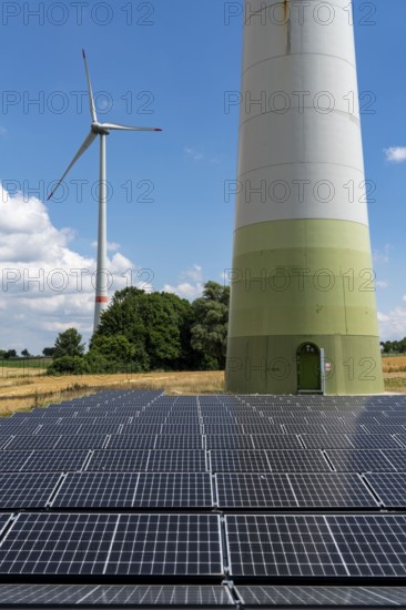 Wind farm near Lichtenau, Ostwestfalen-Lippe, a 100 kW solar power system was installed on the