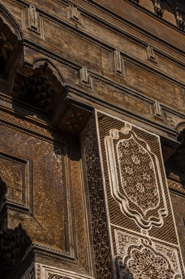 Wooden facade, oriental, ornament, decoration, facade, orient, craft, wood, carpenter, warm tone,