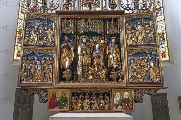 Late Gothic winged altar by Michael Wohlgemut completed in 1508, town church of St John and St