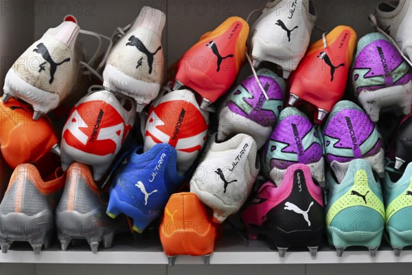 Football coloured football boots