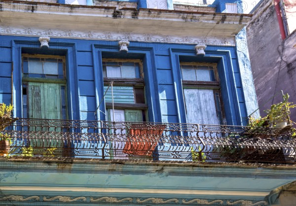 Scenic colorful Old Havana streets in historic city center of Havana Vieja near Paseo El Prado and