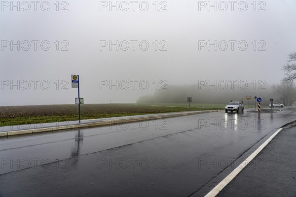 Bus stop, line 339, local transport in the countryside, near Ennepetal-Schlagbaum, B483,