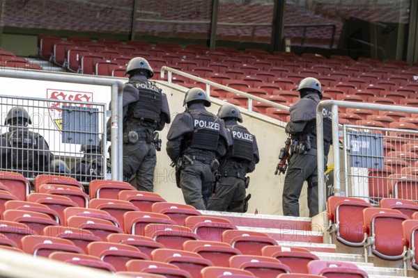 Baden-Württemberg police anti-terror exercise in the stadium. In the run-up to the European