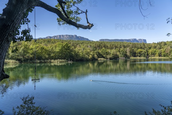 The Montiggler Lakes, on the South Tyrolean Wine Road, biotope and local recreation area, the small