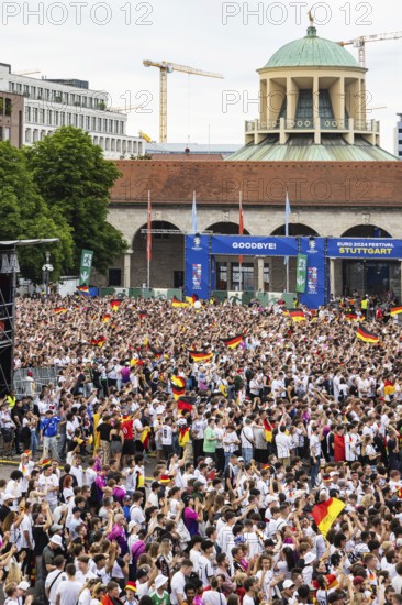 UEFA European Football Championship. Enthusiastic fans at the public viewing in the host city of