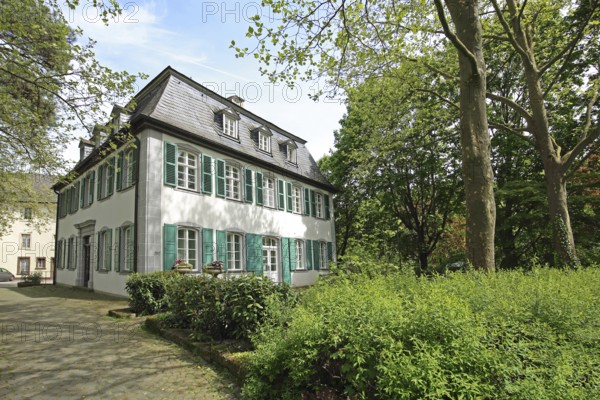 Historic Amalienlust built in 1790 with green shutters, building, Kirn, Hunsrück,
