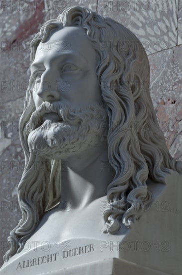 Bust of Albrecht Dürer, painter 1471-1528, Wallhalla, Donaustauf, Upper Palatinate, Bavaria,