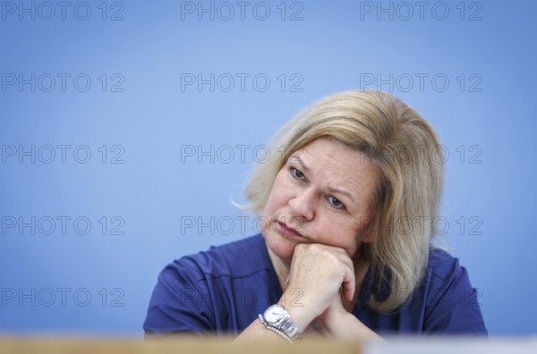 Nancy Faeser, Federal Minister of the Interior and Home Affairs, recorded during the Federal Press