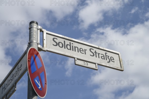 Street sign Soldiner Straße, Gesundbrunnen, Mitte, Berlin, Germany, Europe