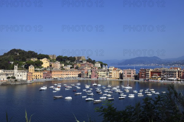 View of the Bay of Silence in Sestri Levante, Ligurian sea, Liguria, Italy, Europe