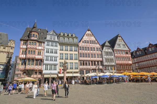 Half-timbered houses, Römerberg Ostzeile, Frankfurt am Main, Hesse, Germany, Europe