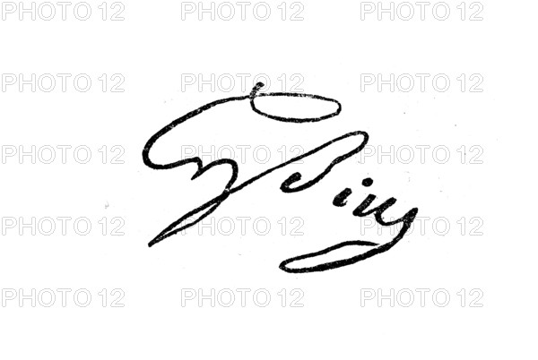 Signature, Lessing's handwriting, historical, digital reproduction of an original from the 19th