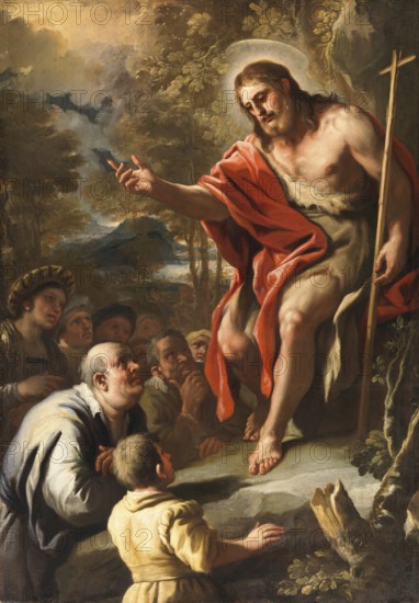 Saint John Preaching in the Wilderness, painting by Luca Giordano (Italian, 1634-1705),