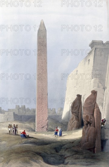 Obelisk of Luxor, Egypt, around 1850, Historical, digitally restored reproduction from a 19th