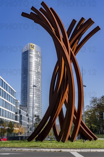 The Posttower, headquarters of Deutsche Post, high-rise building in Bonn, Helmut-Schmidt-Platz,