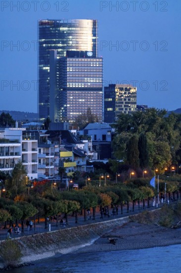 Skyline Bonn on the Rhine, in front the UNFCCC Secretariat of the Framework Convention on Climate