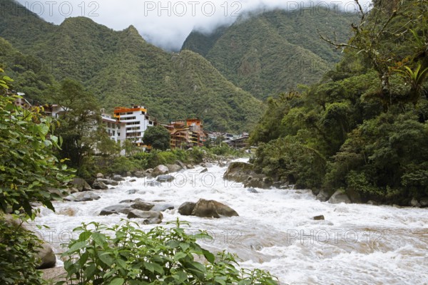 Machu Picchu Pueblo or Aguas Calientes on the Rio Urubamba, Cusco region, Peru, South America
