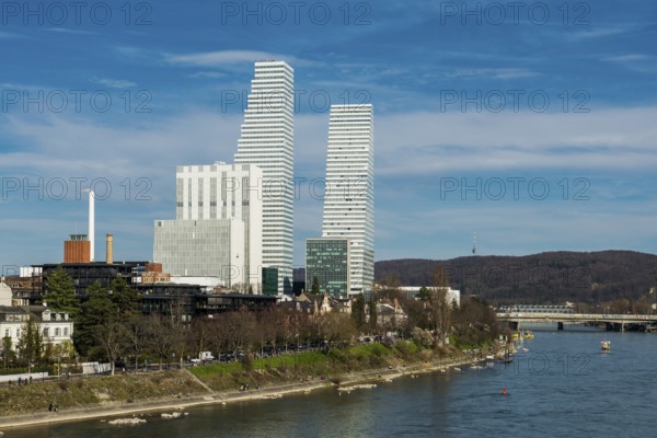 Roche Towers, architects Herzog and de Meuron, Basel, Canton of Basel-Stadt, Switzerland, Europe