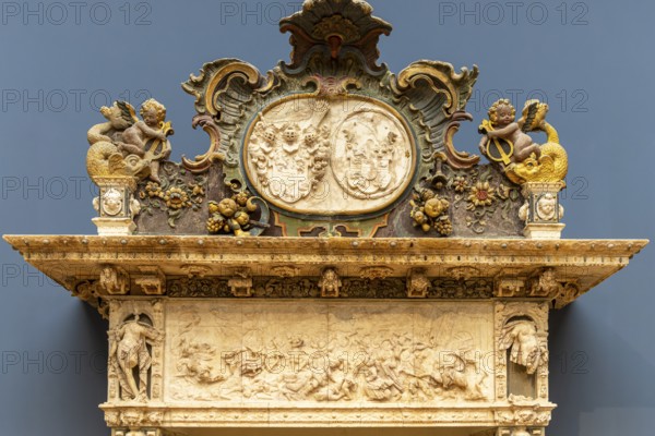 Bode Museum, cornice with ornaments, Berlin, Germany, Europe