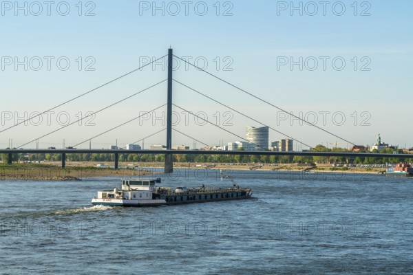 The Oberkassel Bridge over the Rhine near the state capital Düsseldorf, North Rhine-Westphalia,