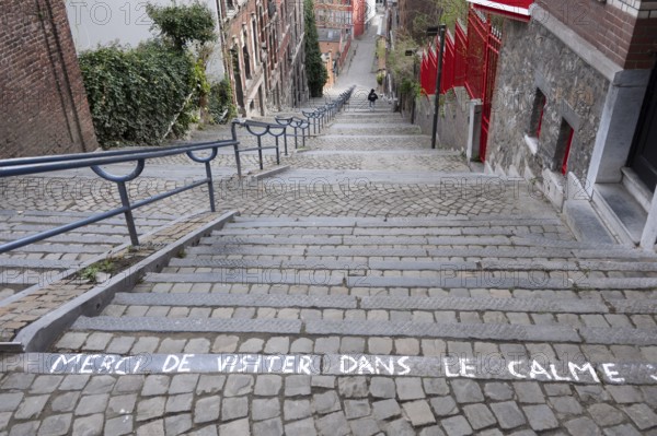 Montagne de Bueren, staircase with 260 metres length and 67 metres difference in height, from old
