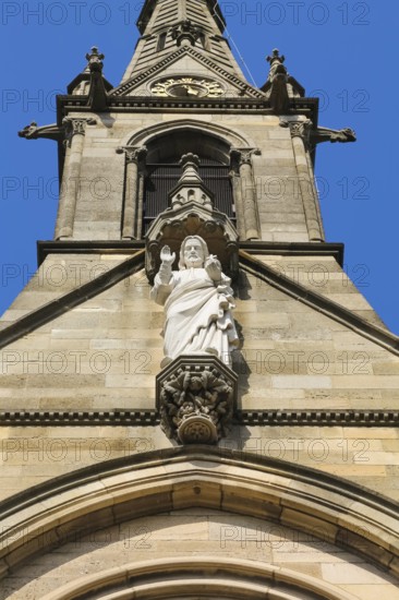 Cemetery Unter den Linden, neo-Gothic St Catherine's Church, place of worship, sacral architecture,