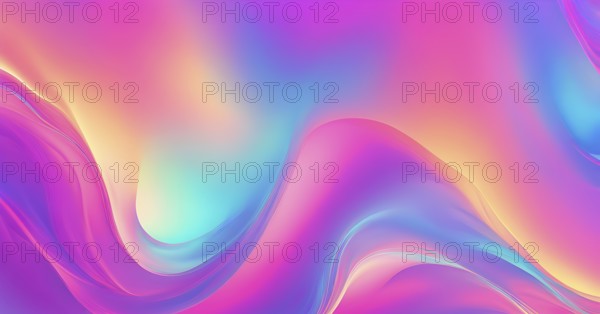 Iridescent neon background, Holographic Abstract soft pastel colors backdrop, AI generated
