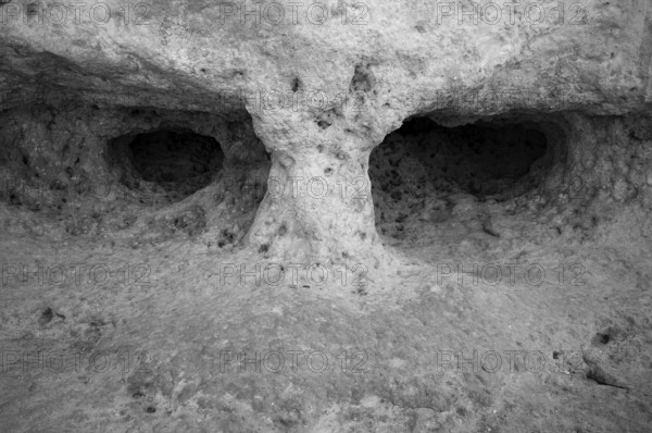 Eyes, face, Algar Seco rock formation, coloured rocks and underground caves, caves, shell