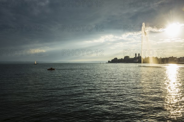 Sunset, Friedrichshafen, Lake Constance, Baden-Württemberg, Germany, Europe