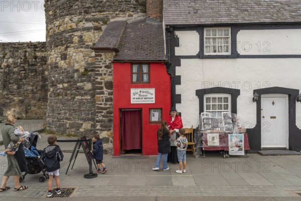 Britain's smallest house on the quayside in Conwy, Wales, Great Britain
