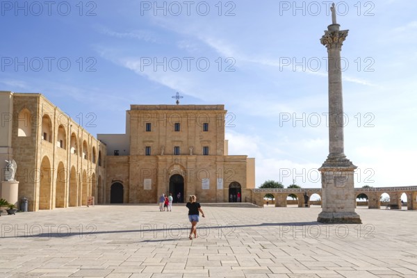 Basilica of Santa Maria de Finibus Terrae with Marian column, Santa Maria di Leuca, Apulia