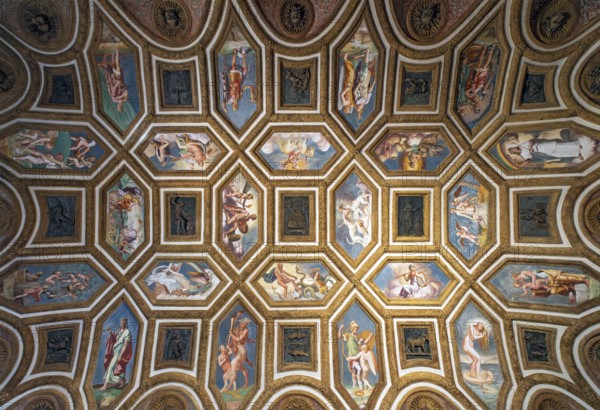 Coffered ceiling, Te Palace - Palazzo del Te, Mantova - Mantua, Italy, Europe