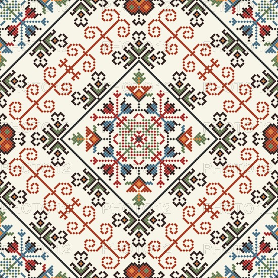 Traditional Bulgarian embroidery vector pattern