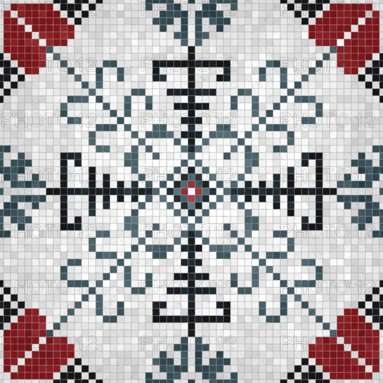 Mosaic tiles background, seamless vector pattern