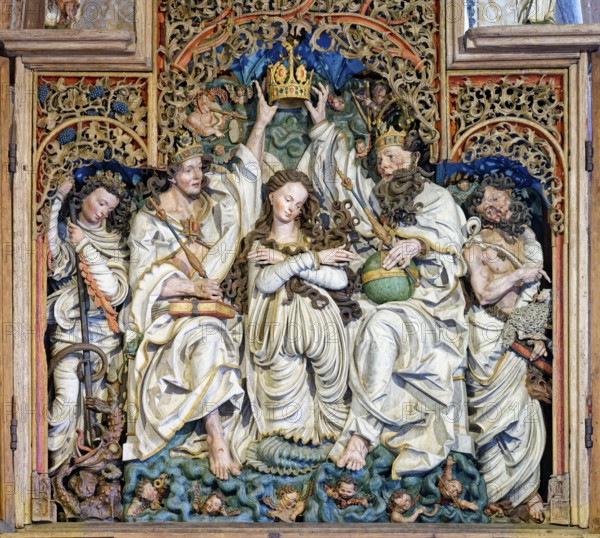 Altarpiece, Coronation of Mary by Jesus and God the Father, carved altar of the Niederrotweil