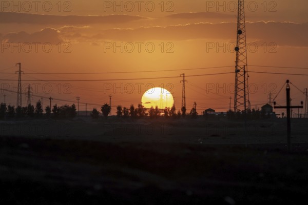 Sonnenuntergang auf dem Weg nach Erbil, 09.03.2023