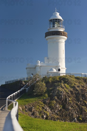 Lighthouse, architecture, design, building, blue sky, seafaring on the coast of Byron bay,