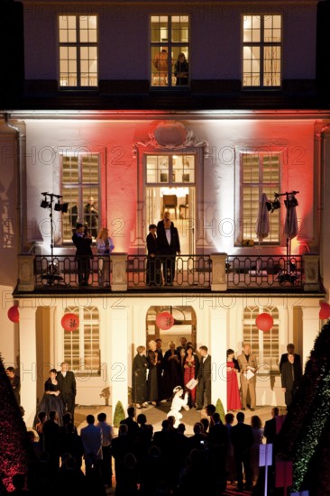 Summer night ball at Wackerbarth Castle. Schloss Wackerbarth or Wackerbarths Ruh' is a baroque