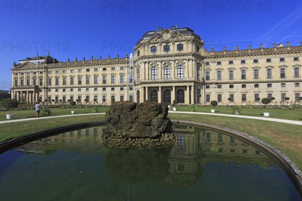 The Würzburg Residence and Court Garden with Garden Fountain, Park Side, UNESCO World Heritage