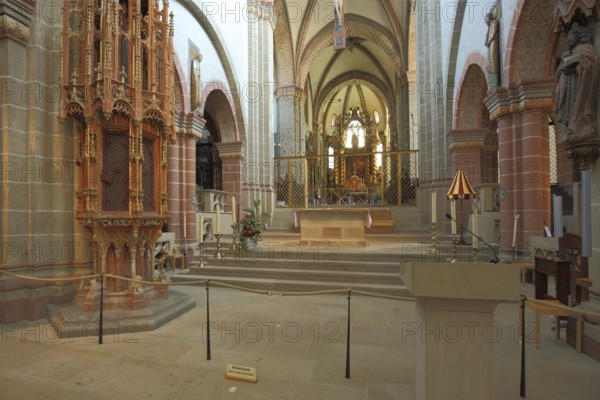 Interior view of St. Peter's Cathedral, Fritzlar, Hesse, Germany, Europe