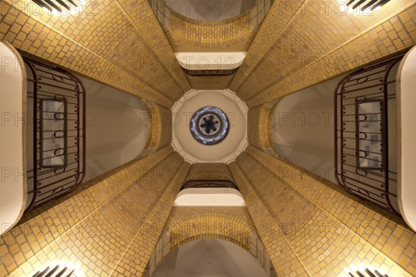 Interior shot, view of the bell tower, French Cathedral, Gendarmenmarkt, Berlin, Germany, Europe